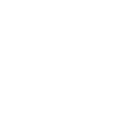 A simple white line drawing of a paw print, perfect for a dog daycare logo, with a heart shape at the center of the largest pad, set against a black background.